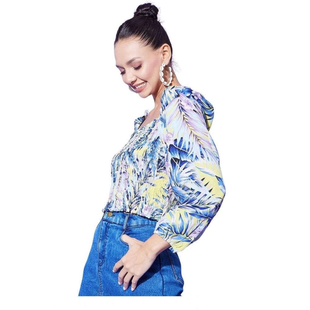 Women’s Multicolor Floral Square Neck Top