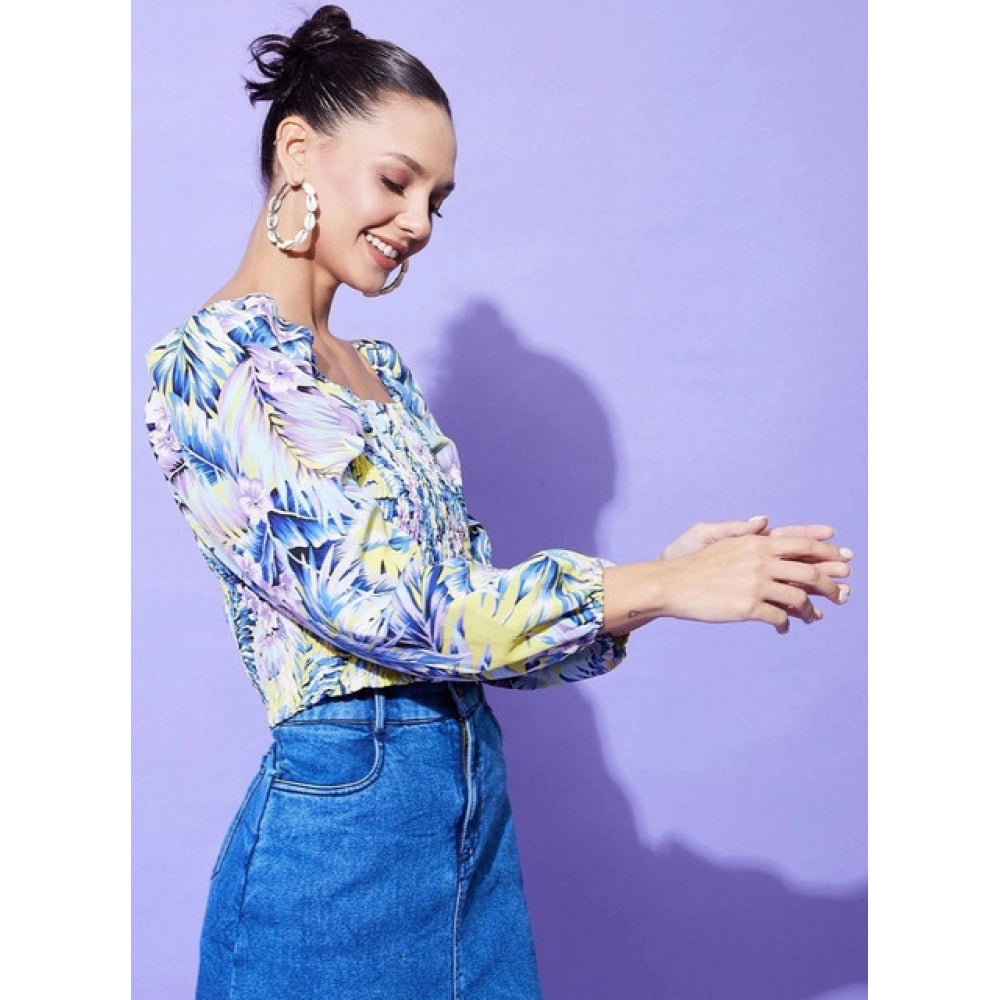 Women’s Multicolor Floral Square Neck Top