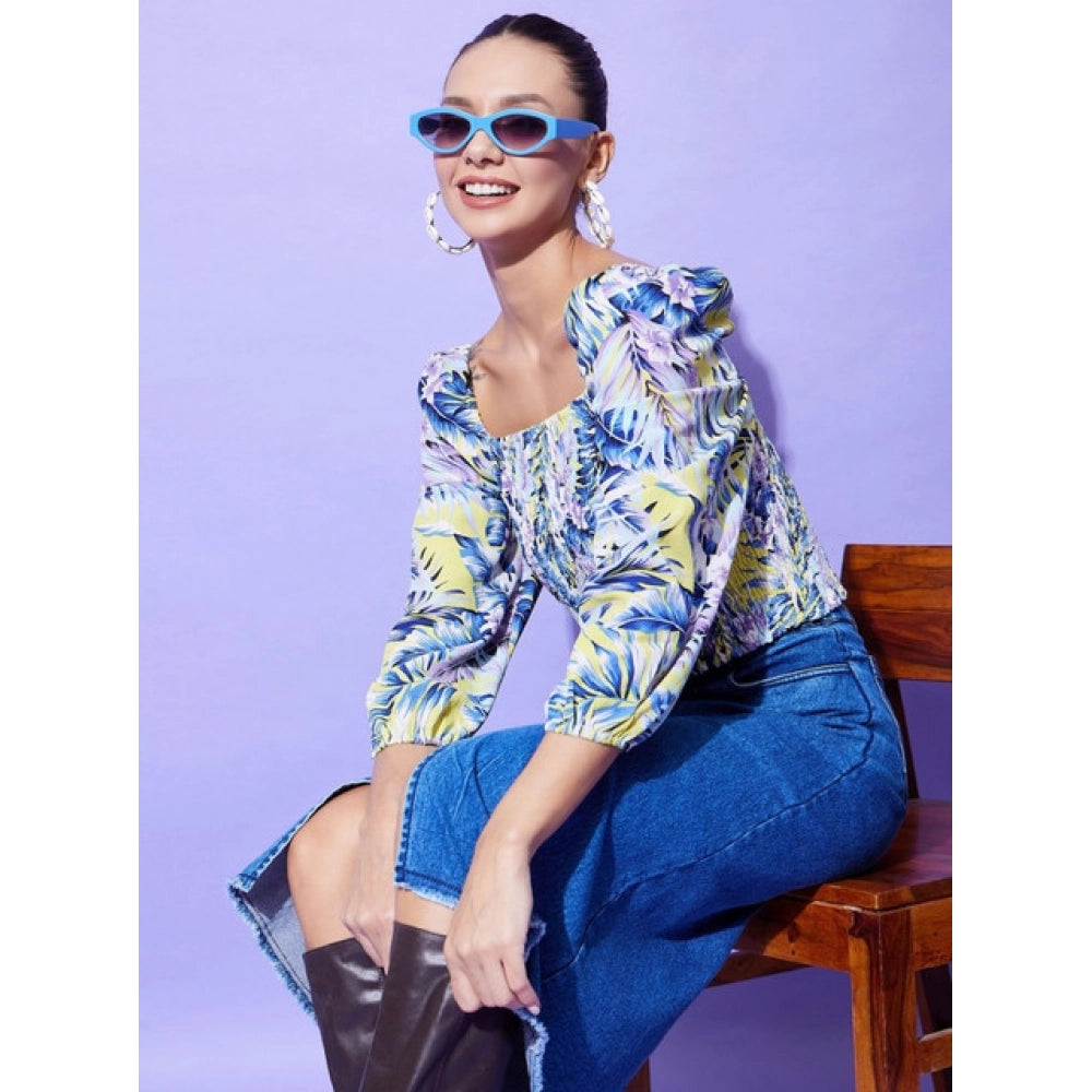 Women’s Multicolor Floral Square Neck Top