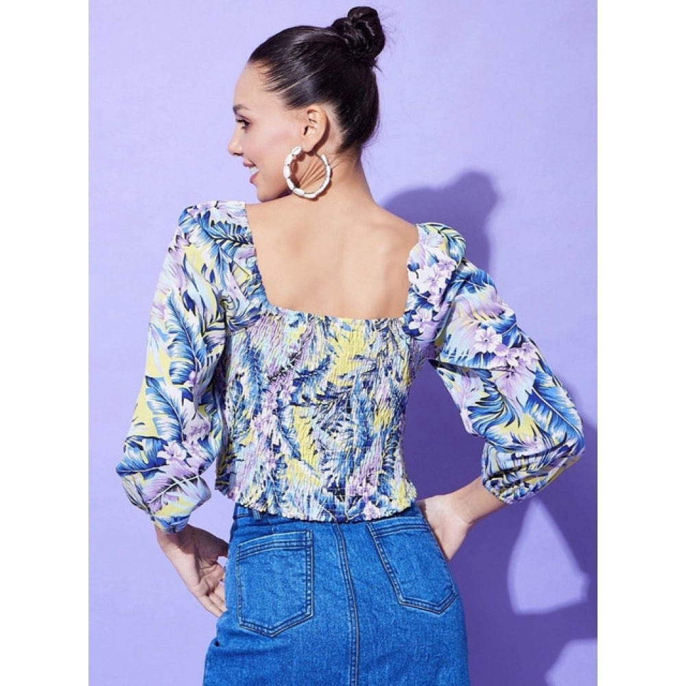 Women’s Multicolor Floral Square Neck Top