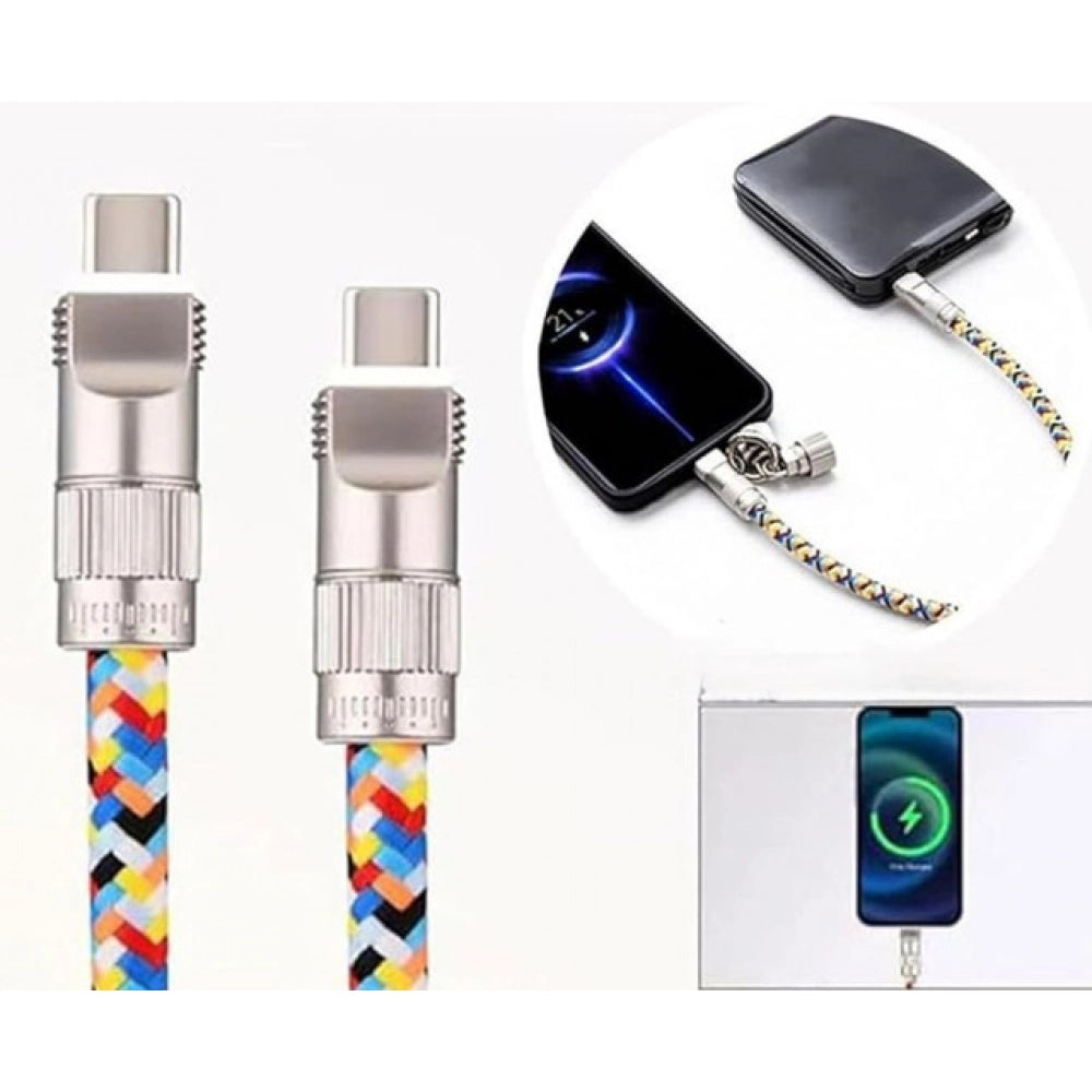 Generic Pack of 2 USB Charging Cable Lanyard (Multicolor)