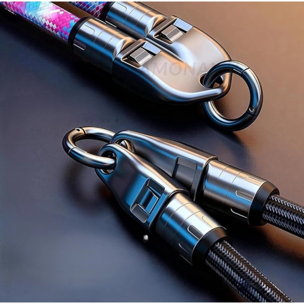 Generic Pack of 2 USB Charging Cable Lanyard (Multicolor)