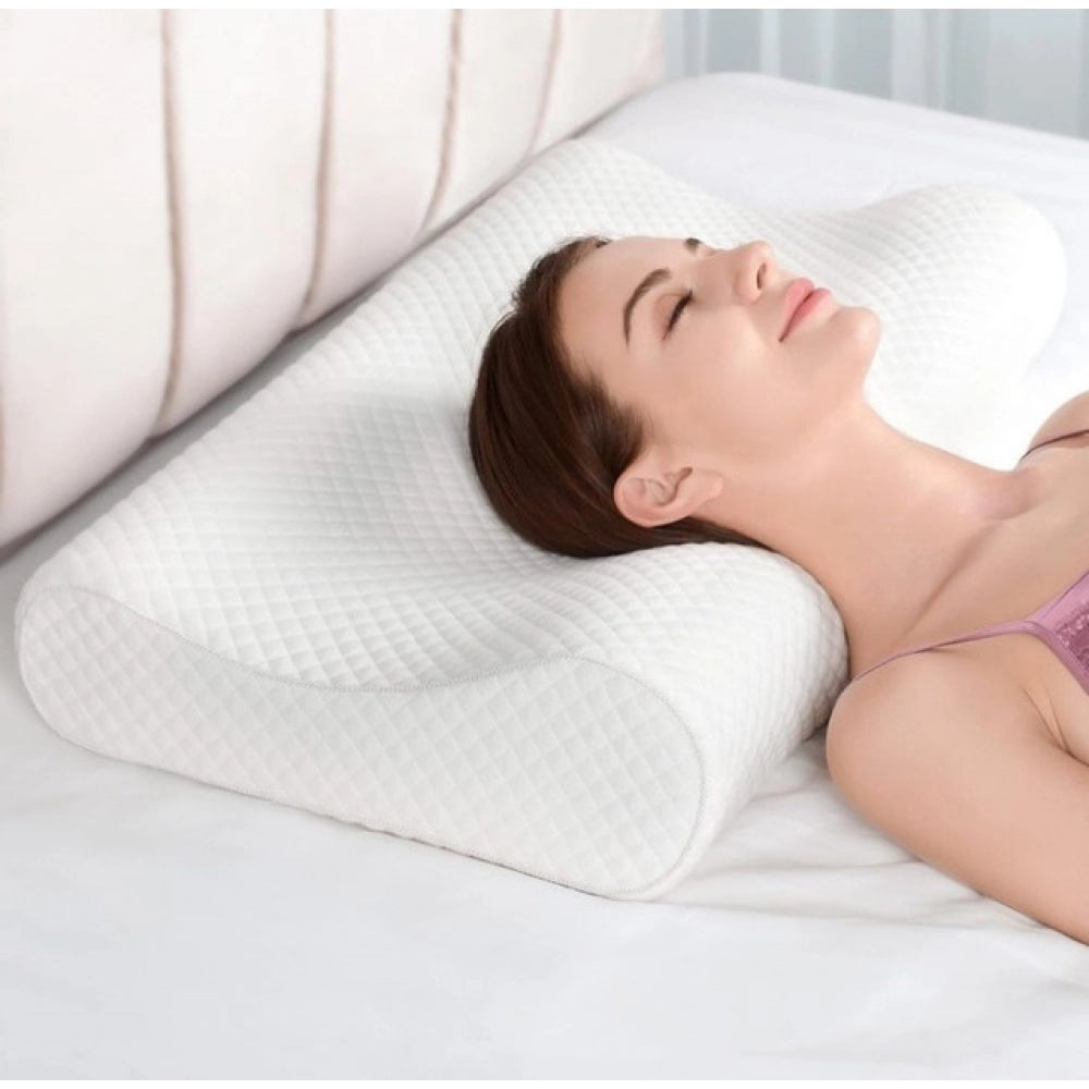 Memory Foam Orthopedic Neck Pillow – White