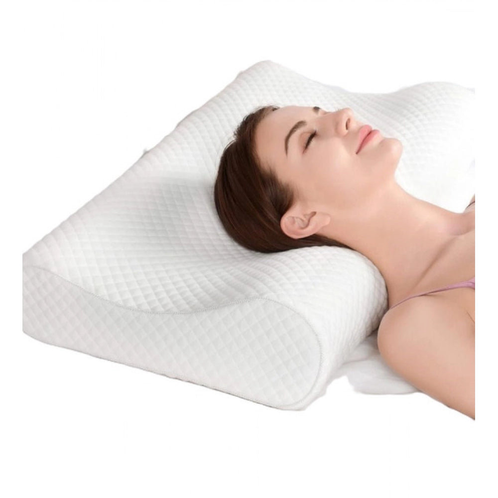 Memory Foam Orthopedic Neck Pillow – White