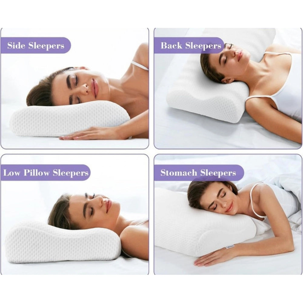 Memory Foam Orthopedic Neck Pillow – White