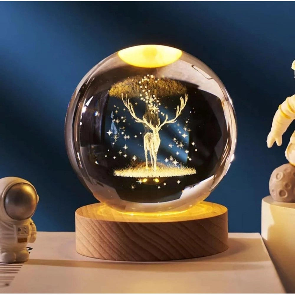 Pack of 2 Crystal Night Lamps – Multicolor, Assorted Designs