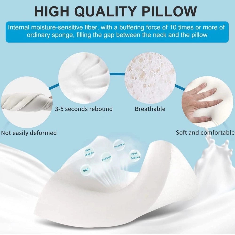 Cervical Contour Memory Foam Pillow for Neck & Back Support
