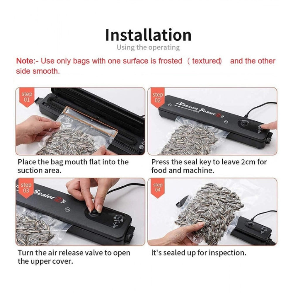 Automatic Vacuum Sealing & Packing Machine – Black | Food Storage Sealer