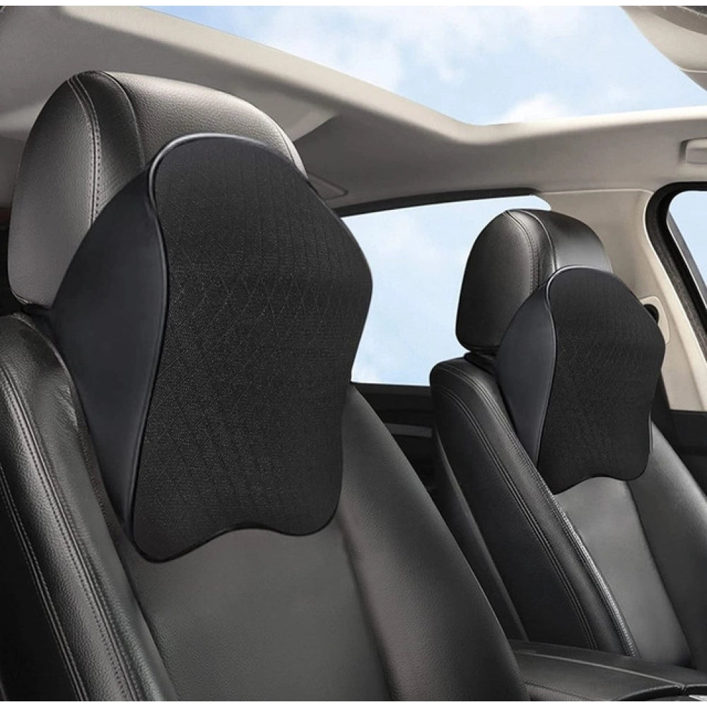 Memory Foam Car Headrest Pillow – Black