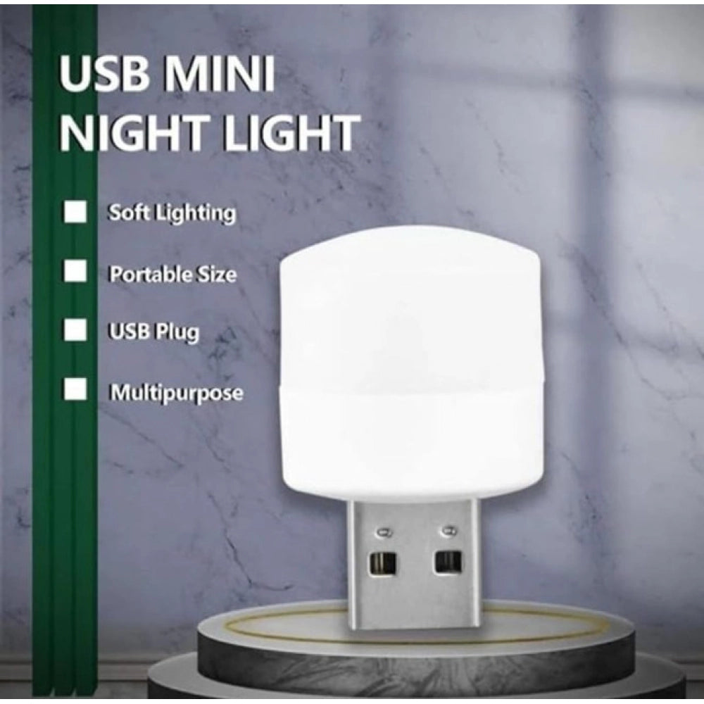 Pack of 10 Portable Home USB Night Lights – White