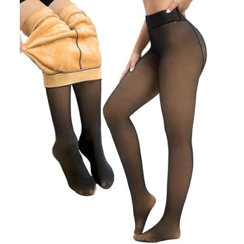 Generic Women's Fleece Lined Sheer Warm Stretch Tights