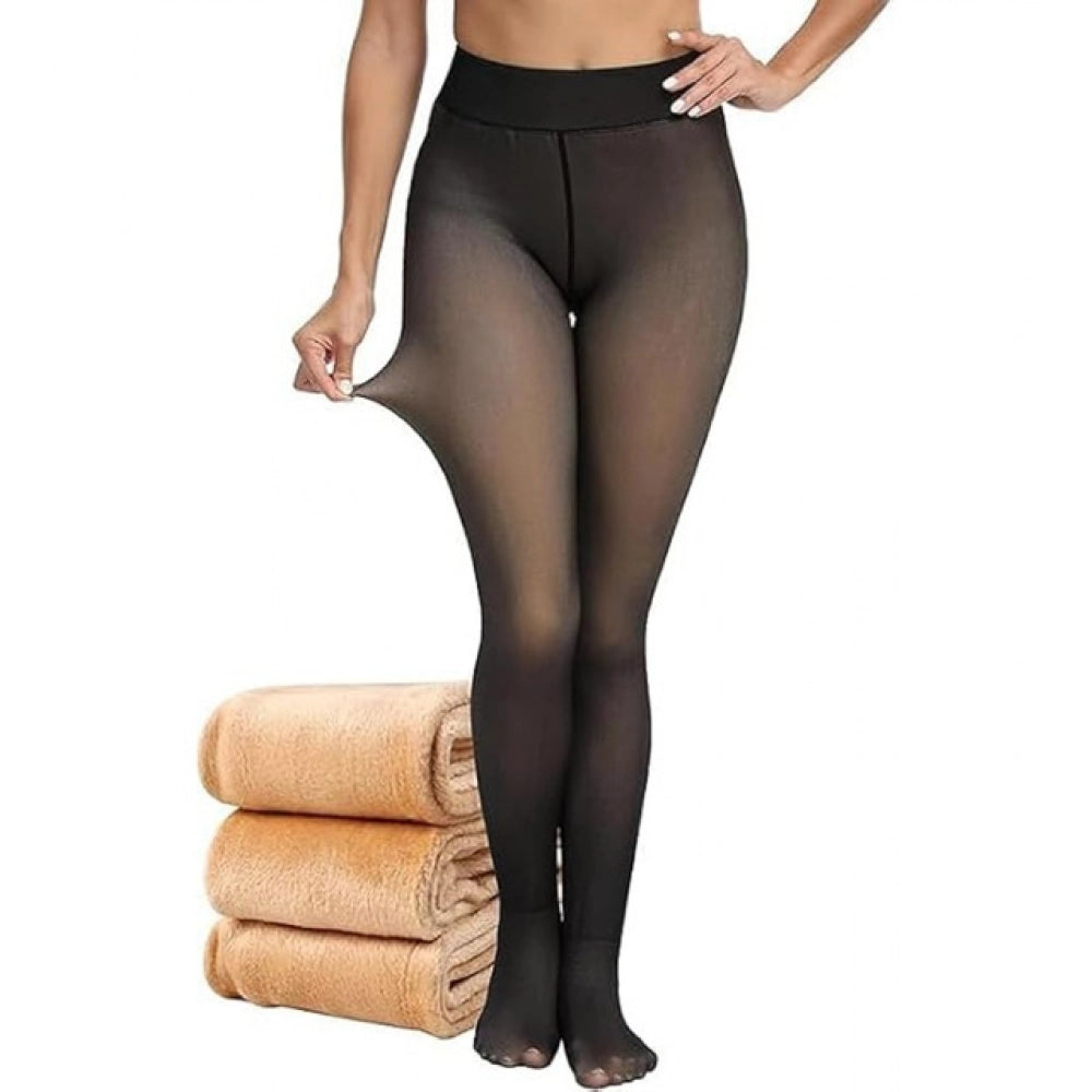 Generic Women's Fleece Lined Sheer Warm Stretch Tights
