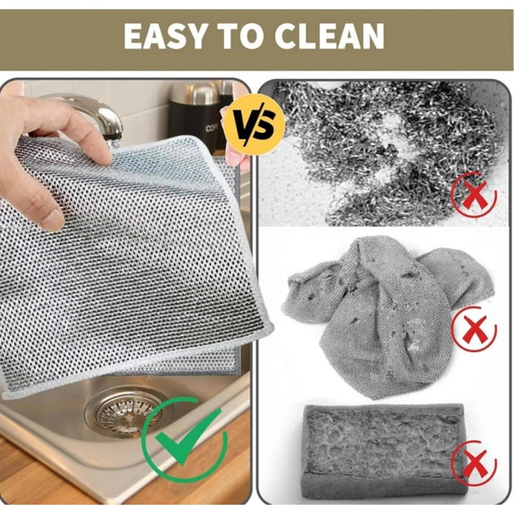 Pack of 5 Stainless Steel Dishwash Scrub | Silver