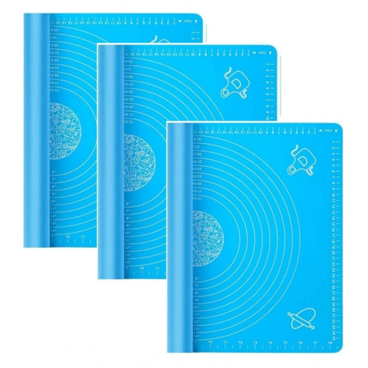 Pack of 3 Silicone Roti Making Mats – Blue | Non-Stick Rolling Mat