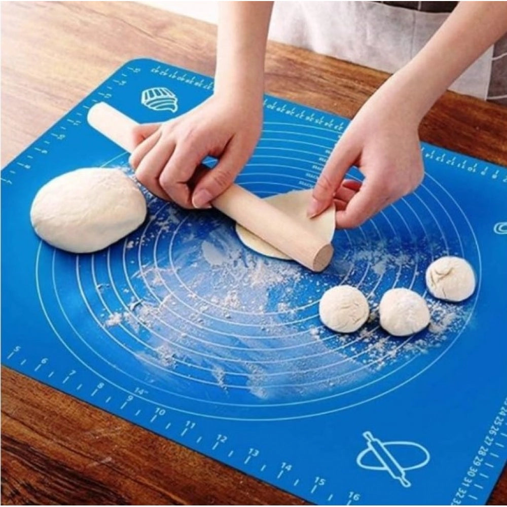 Pack of 3 Silicone Roti Making Mats – Blue | Non-Stick Rolling Mat