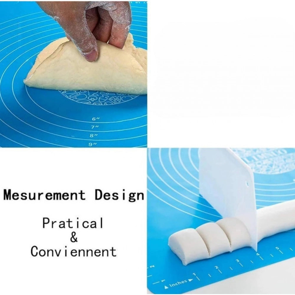 Pack of 3 Silicone Roti Making Mats – Blue | Non-Stick Rolling Mat