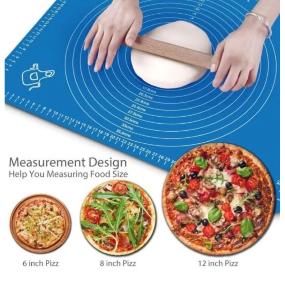Pack of 3 Silicone Roti Making Mats – Blue | Non-Stick Rolling Mat