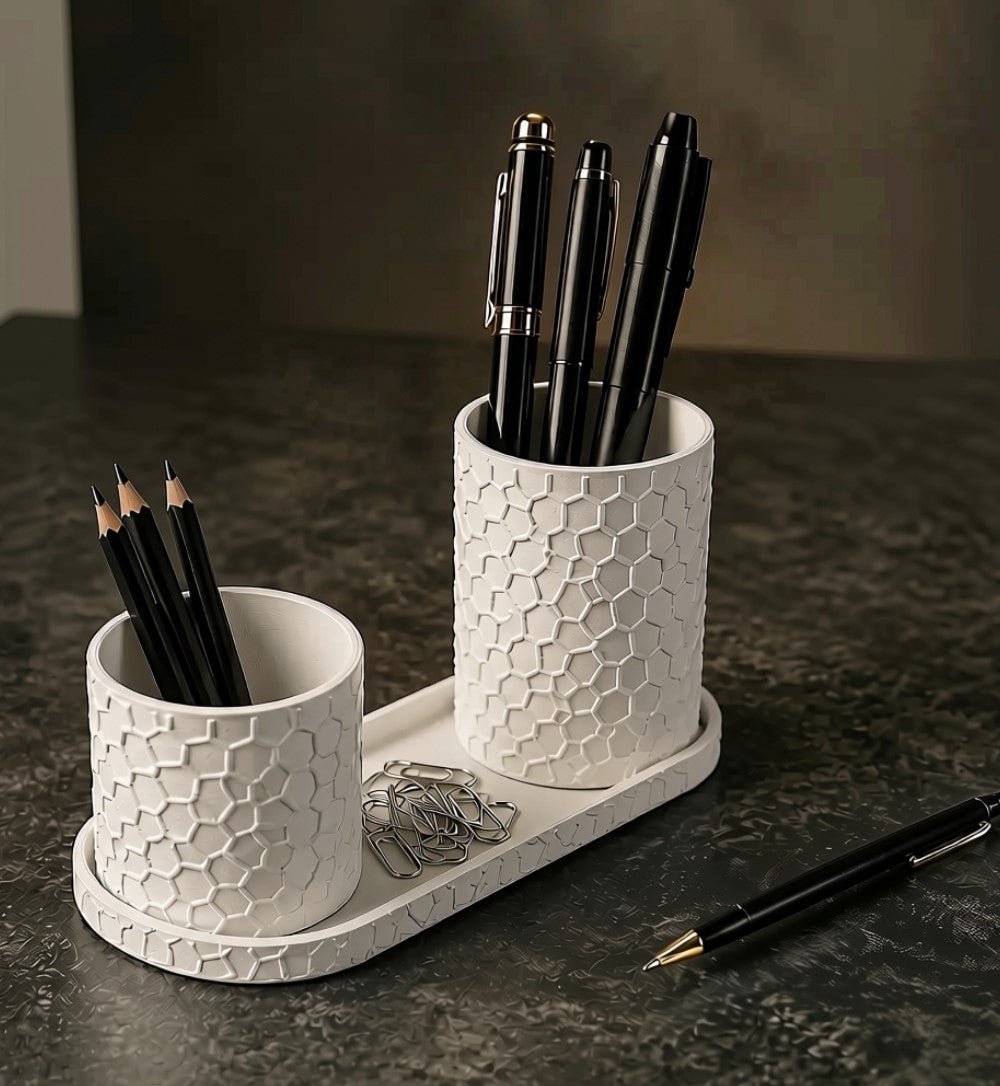 Generic Plastic Honeycomb Desk Organizer (White)