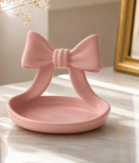 Generic Plastic Bow Jewellery Modern Tray (Pink)