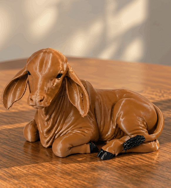 Generic Plastic Seated Calf Showpiece (Brown)